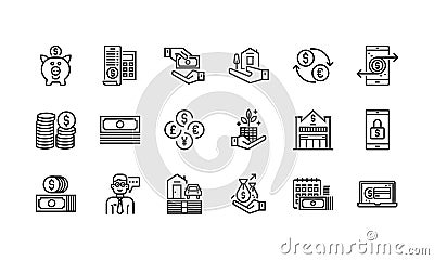 Banking and finance icons Vector Illustration