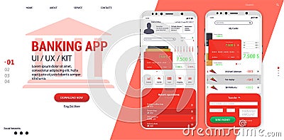 Banking Online - Mobile App UI, UX, GUI Vector Illustration
