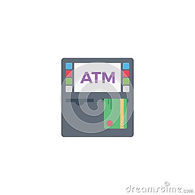 Banking vector flat colour icon Vector Illustration