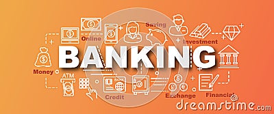 Banking vector trendy banner Vector Illustration