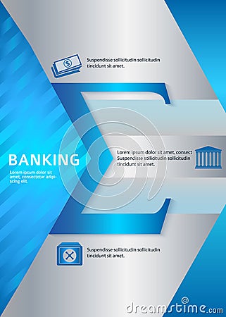 Banking vertical format A4 leaflet page presentation Vector Illustration