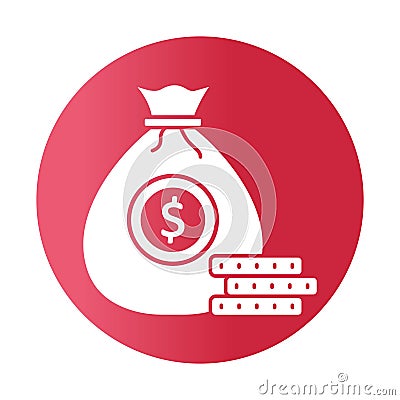 Banking white glyph with color background vector icon which can easily modify or edit Vector Illustration