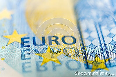 Banknote 20 euro macro close-up money Stock Photo