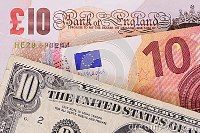 Banknotes in different currencies Editorial Stock Photo