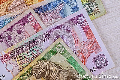 Banknotes of the Sri Lanka the national currency Stock Photo