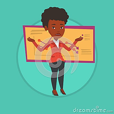 Bankrupt business woman vector illustration. Vector Illustration