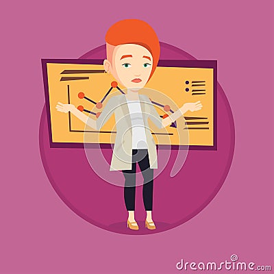 Bankrupt business woman vector illustration. Vector Illustration