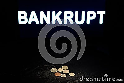 bankrupt and cash broke Stock Photo