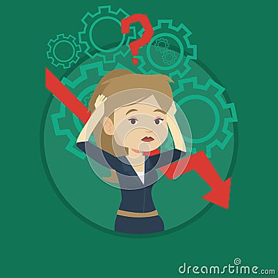 Bankrupt clutching head vector illustration. Vector Illustration