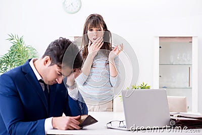 The bankrupt family with no cash at home Stock Photo