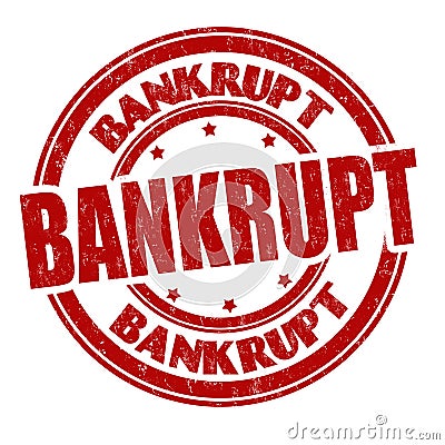 Bankrupt sign or stamp Vector Illustration