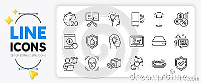 Bankrupt, User notification and Gps line icons. For web app. Vector Vector Illustration