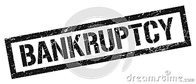 BANKRUPTCY black grungy rectangle stamp Stock Photo