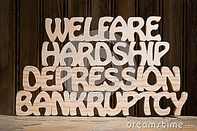 Bankruptcy Depression Hardship Welfare Stock Photo