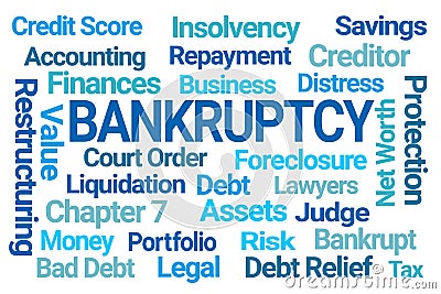 Bankruptcy Word Cloud Stock Photo