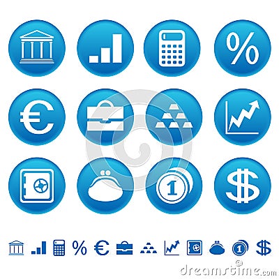 Banks & finance icons Vector Illustration