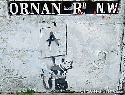 Banksy, Rat on Ornan Rd. Editorial Stock Photo