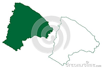 Bankura district West Bengal State, Republic of India map vector illustration, scribble sketch Bankura map Vector Illustration