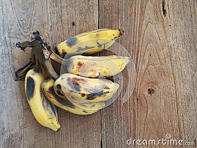 Banna on wooden Stock Photo