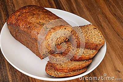 Bannana nuts bread Stock Photo
