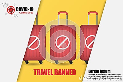 Banned on flights, travels and movements. Global virus. Stock Photo