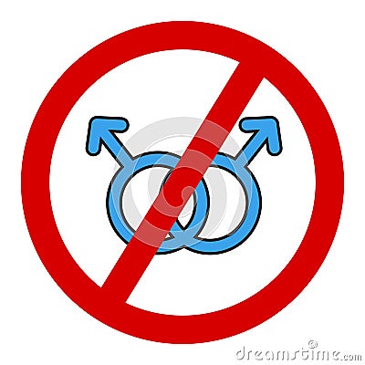 Banned gay marriage. icons Vector Illustration