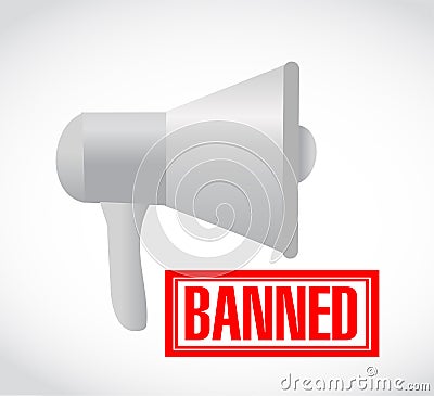 banned stamp over loudspeaker. illustration design Cartoon Illustration