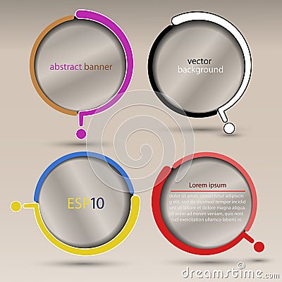 Banner with abstract round transparent question-mark - background in various designs Vector Illustration