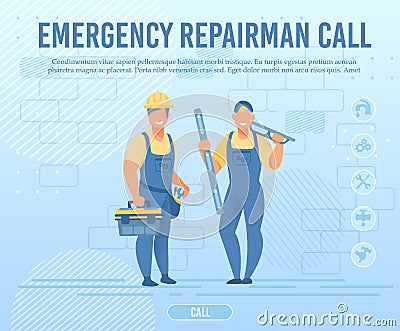 Banner of a Advertises Professional Repairman Help Vector Illustration