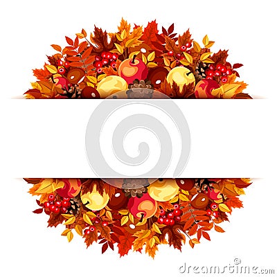 Banner with autumn leaves. Vector eps-10. Vector Illustration