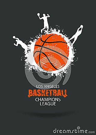 Banner for the basketball championship. Vector Illustration