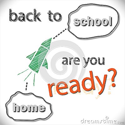 Banner for the beginning of the school year in schools and universities with the question whether they are ready to study and rock Stock Photo