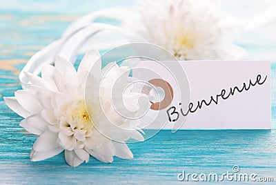 Banner with Bienvenue Stock Photo