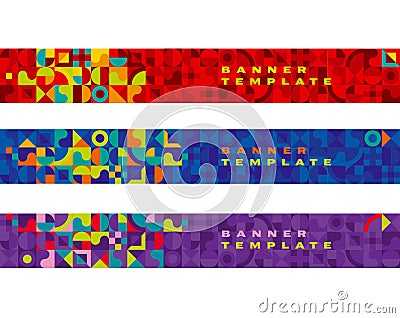 Banner bright color geometry Vector Illustration