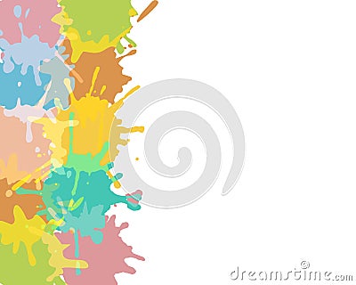 Banner with bright splash blots on left side of the background. Vector illustration Vector Illustration