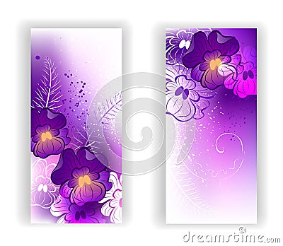 Banner with bright violets Vector Illustration