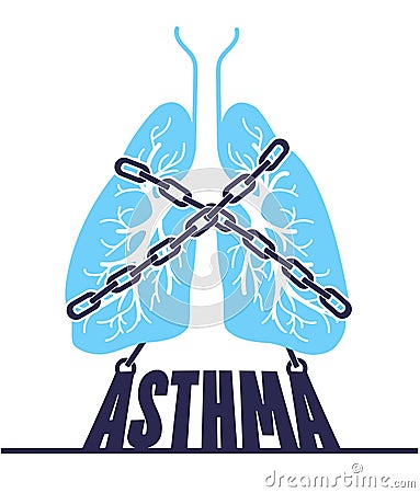 Banner bronchial asthma chain-bound Stock Photo