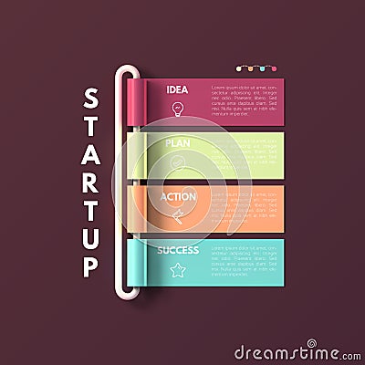 Banner business infographic template. Startup Vector Illustration