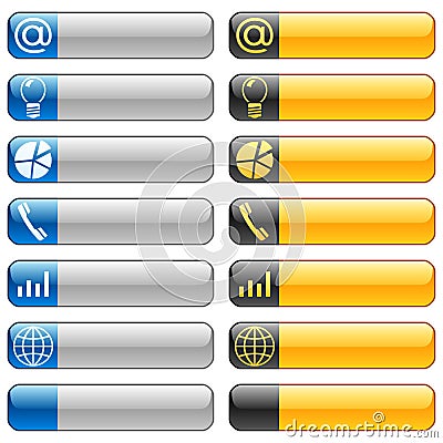 Banner buttons with web icons 6 Vector Illustration