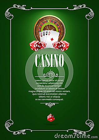 Banner with Casino Logo Badges. Vector Illustration