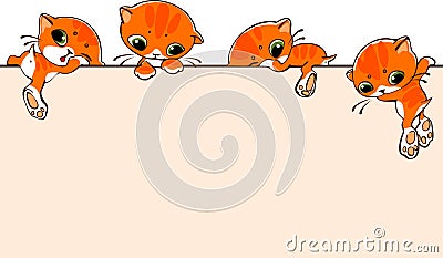 Banner with cats Vector Illustration