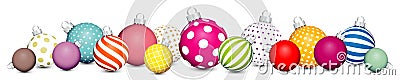 Banner Christmas Balls Pattern Color White Silver Vector Illustration