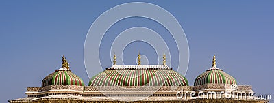 Banner: City palace Jaipur - Colourful Towers Stock Photo