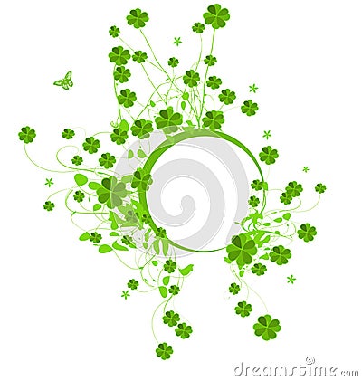 Banner with clover leaves Vector Illustration