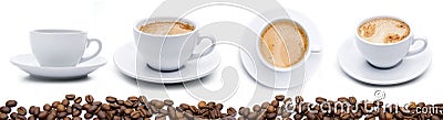 Coffee Cups with Beans Stock Photo