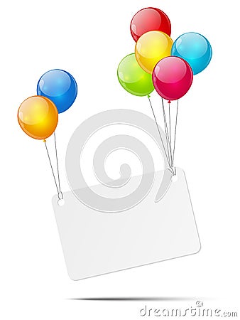 Banner with color glossy balloons Stock Photo