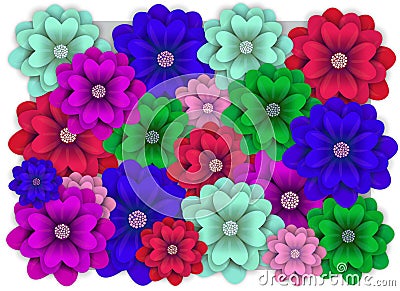 Banner with colorful flower for wedding, birthday, holidays Stock Photo