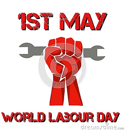 perfect banner for world labour day with a fist Stock Photo