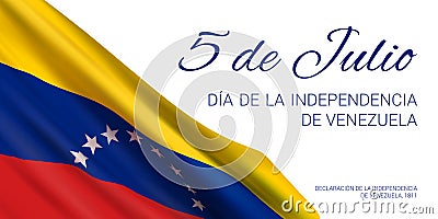 Banner design template with flag of Venezuela and text. Vector Illustration