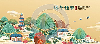 Banner for dragon boat festival Vector Illustration